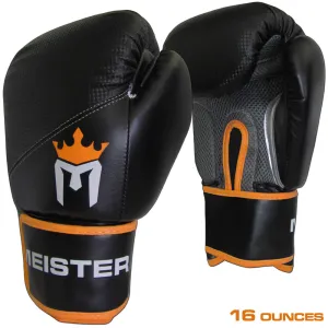 16 Ounce Meister Pro Boxing Gloves - Black/Orange