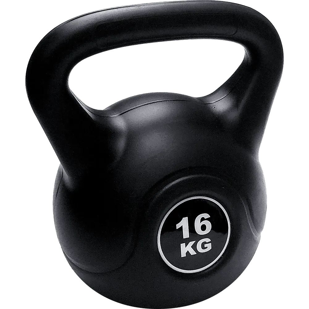 16kg Concrete Kettle Bell w/ Oversized Handle for Gym Training