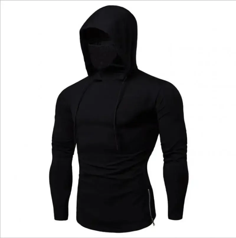 2023 Men Solid Color Hoodies Autumn Leisure Fitness Sweatshirt Men's Thin Sweater Hooded Long-Sleeved Hoodie M-5XL