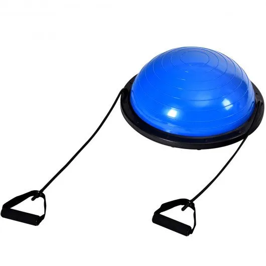 23" Blue/Pink Yoga Ball Balance Trainer with Pump-Blue