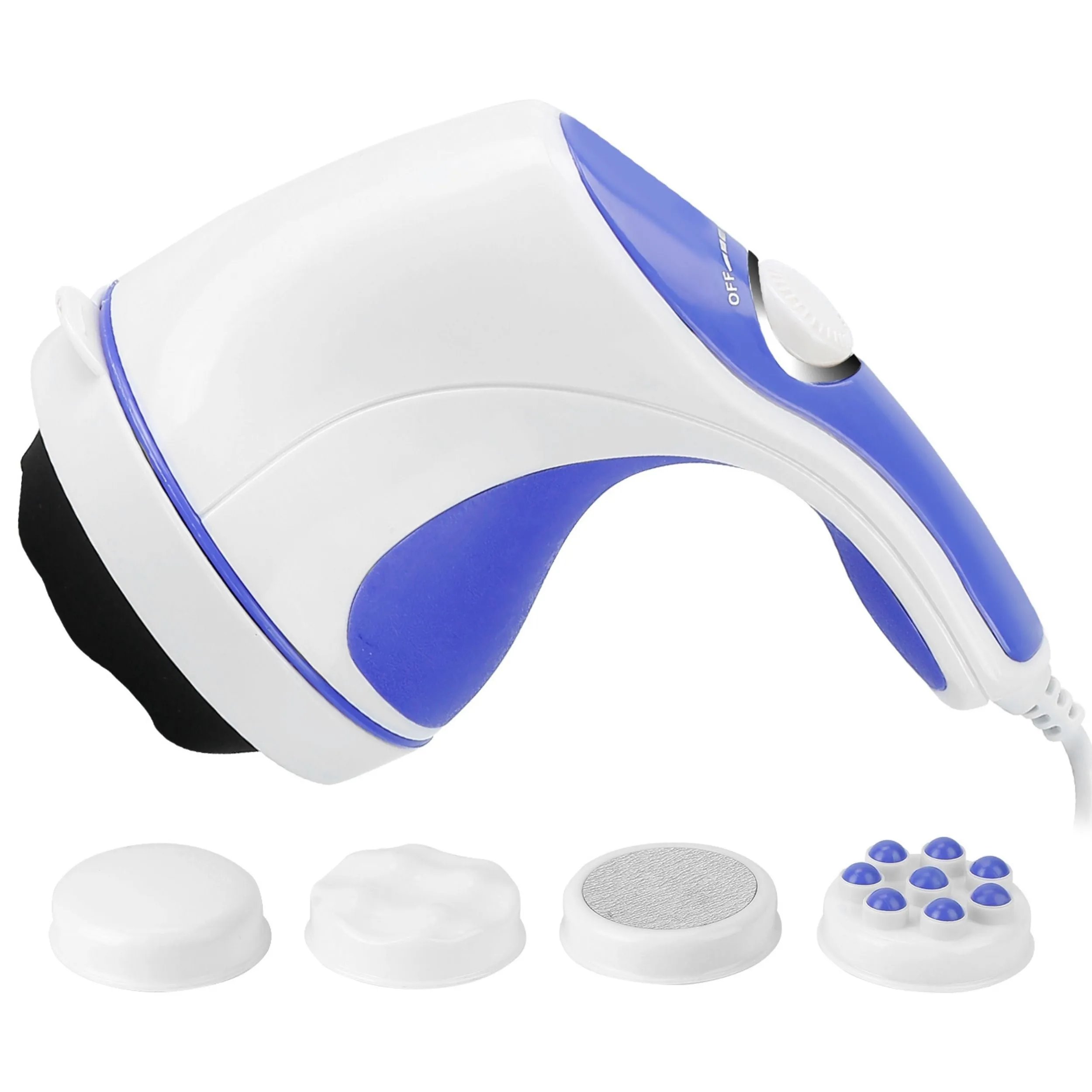 4-in-1 Electric Handheld Body Massager with Interchangeable Heads