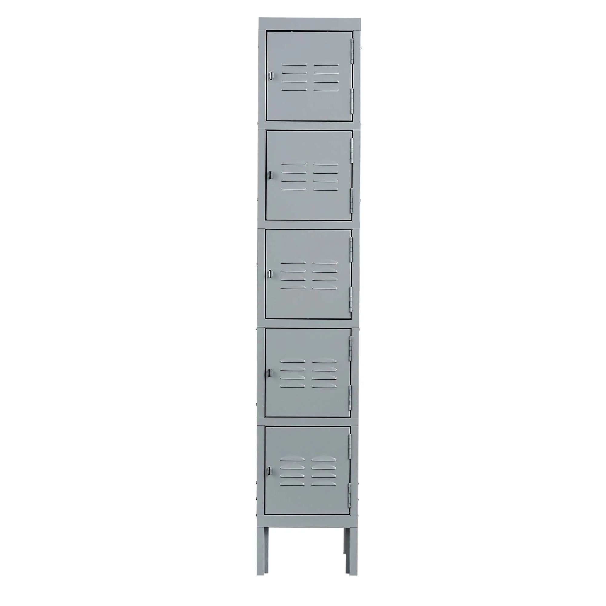 5-Door 66"H Metal Lockers with Lock, Storage Cabinet for Home Gym, Office, School, Garage - Gray