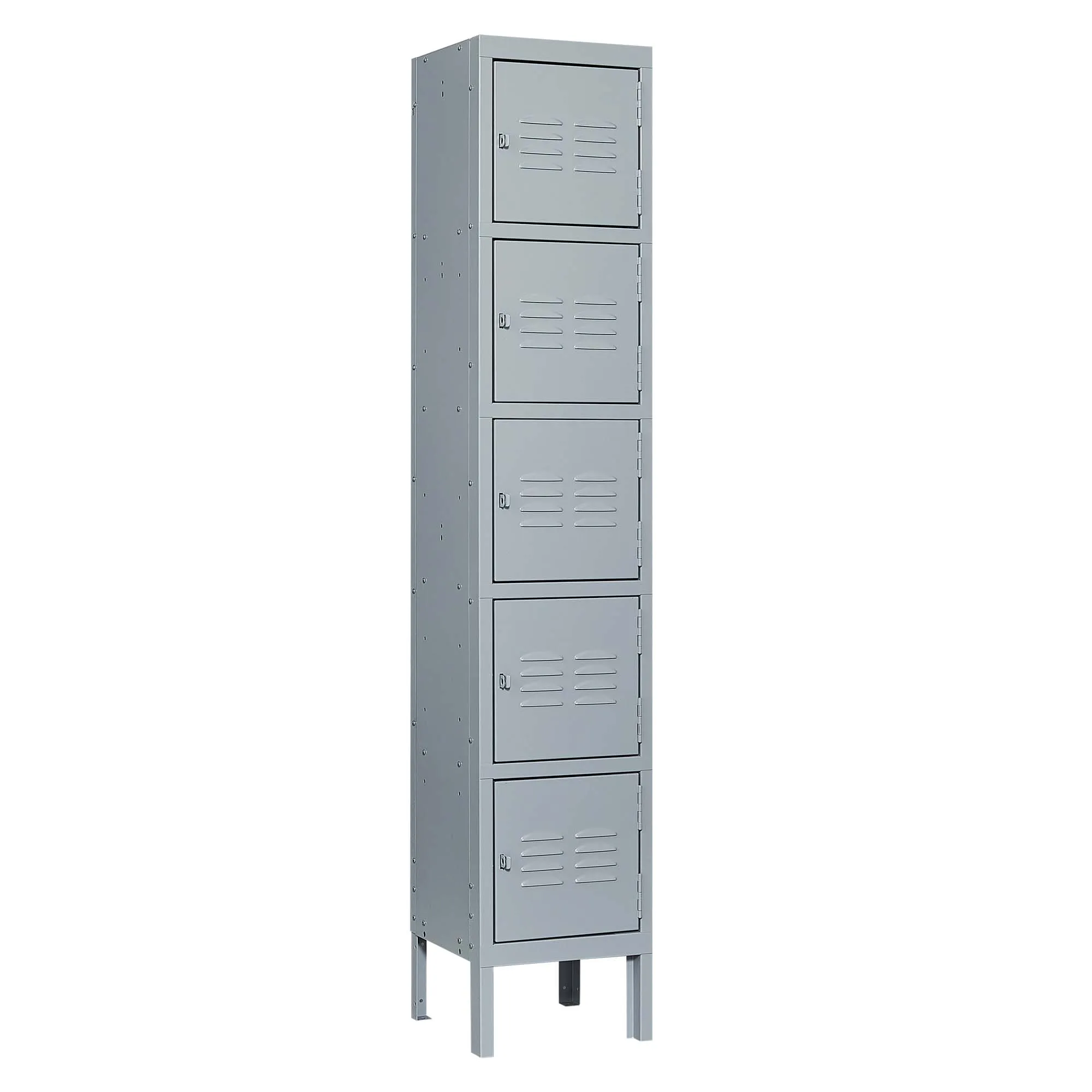 5-Door 66"H Metal Lockers with Lock, Storage Cabinet for Home Gym, Office, School, Garage - Gray