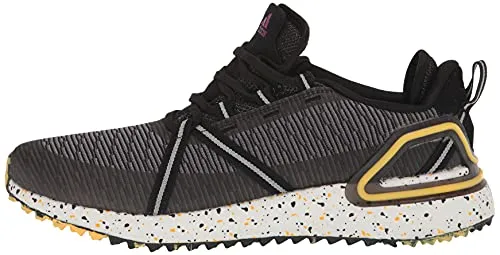 adidas Men's Solarthon Primegreen Spikeless Golf Shoes, Core Black/Purple/Solar Gold, 13