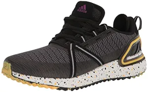 adidas Men's Solarthon Primegreen Spikeless Golf Shoes, Core Black/Purple/Solar Gold, 13