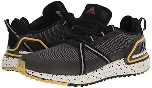 adidas Men's Solarthon Primegreen Spikeless Golf Shoes, Core Black/Purple/Solar Gold, 13