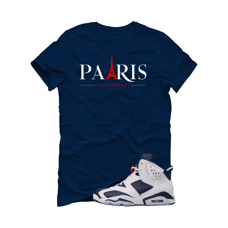 Air Jordan 6 Olympic Navy Blue T-Shirt (Paris)| illcurrency