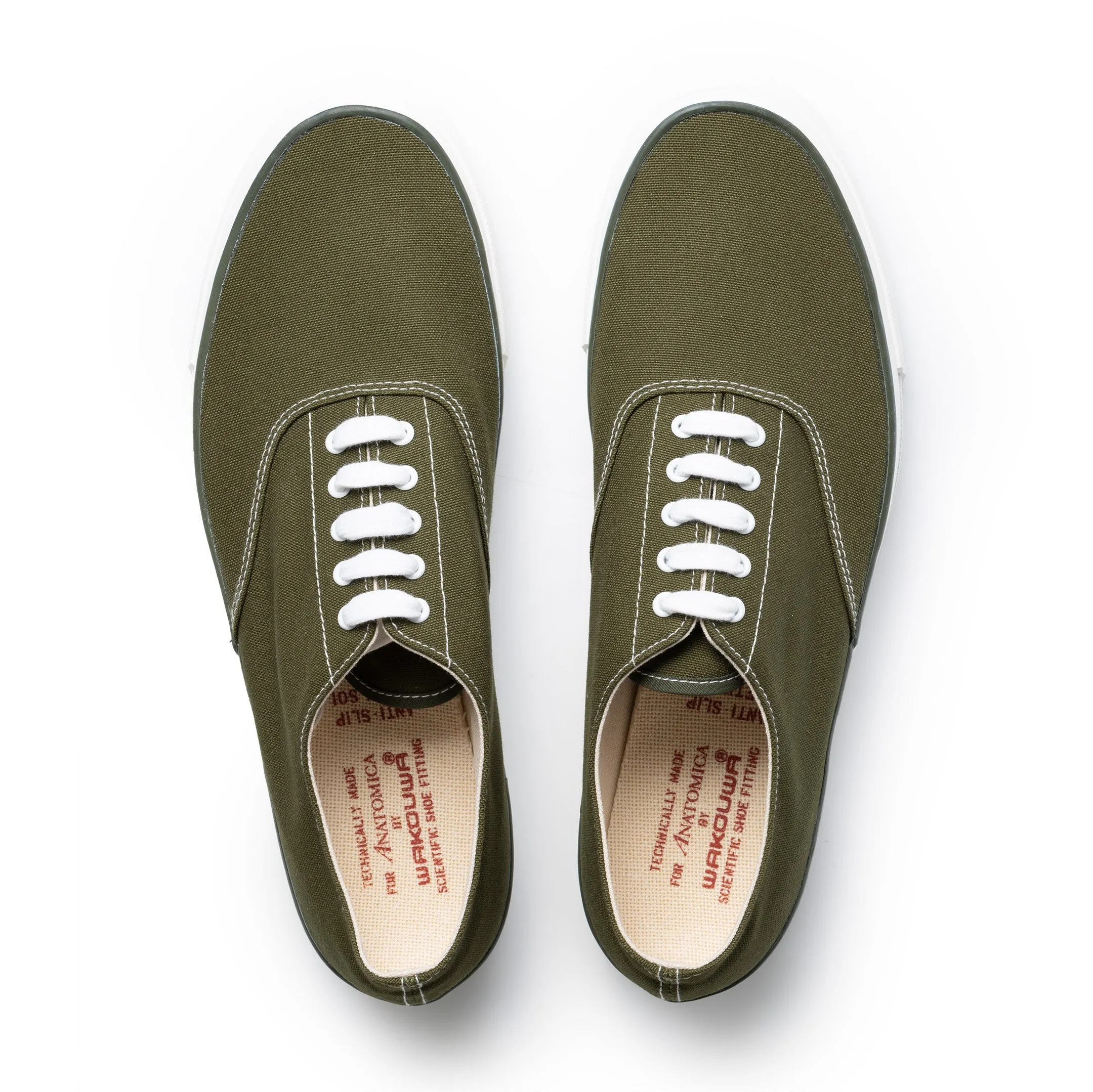 Anatomica x Wakouwa Deck Shoes Low Pine Green