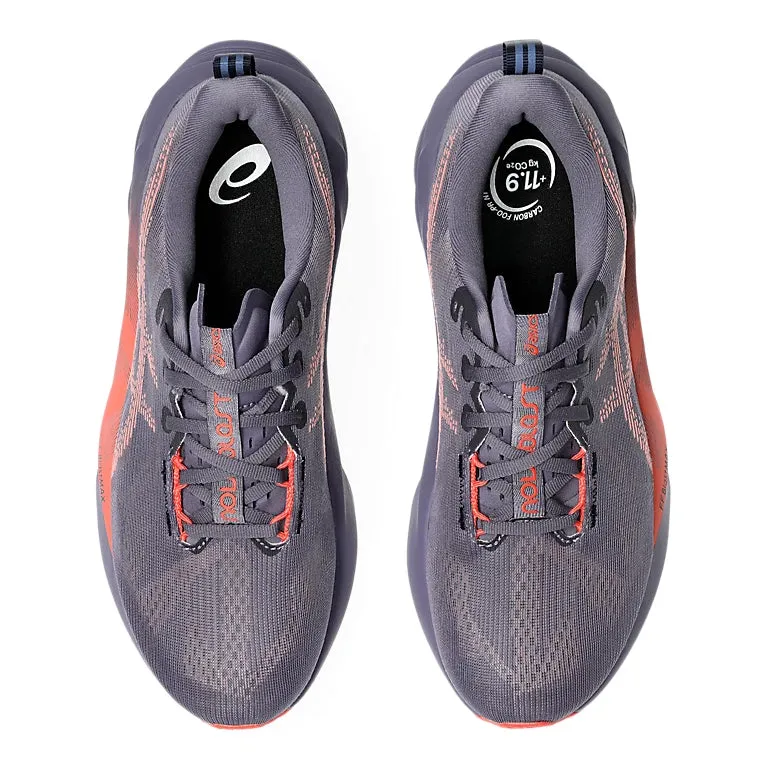 Asics Men's Novablast 5 Running Shoes Greyish Purple / Coral Reef