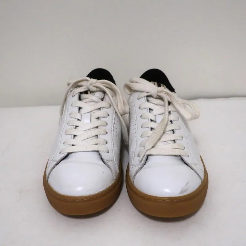 ba&sh Costa Low Top Sneakers White & Black Leather Size 37