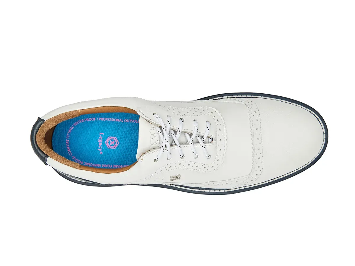 Boxto Golf Men's Legacy Hope Pro Spiked Golf Shoes - White/Blue