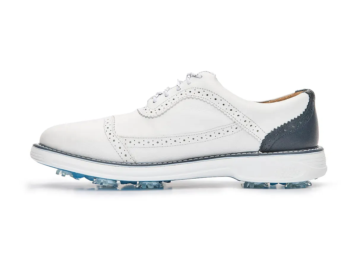 Boxto Golf Men's Legacy Hope Pro Spiked Golf Shoes - White/Blue