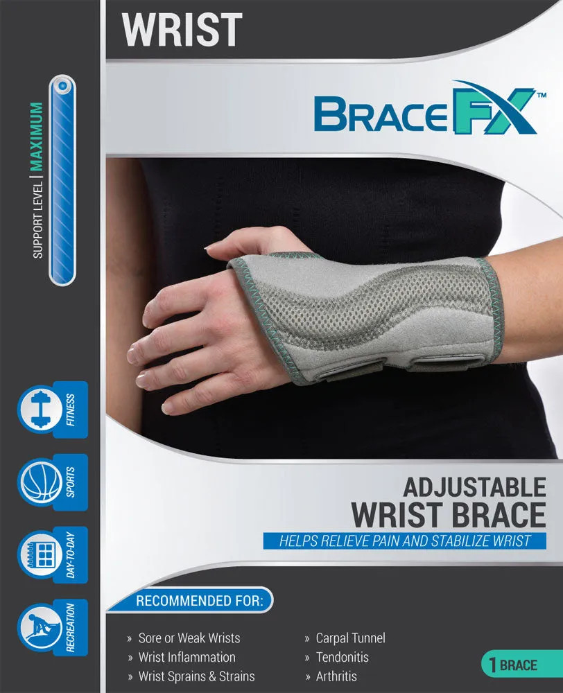 BraceFX Adjustable Wrist Brace | Firm Support & Stability for the Wrist