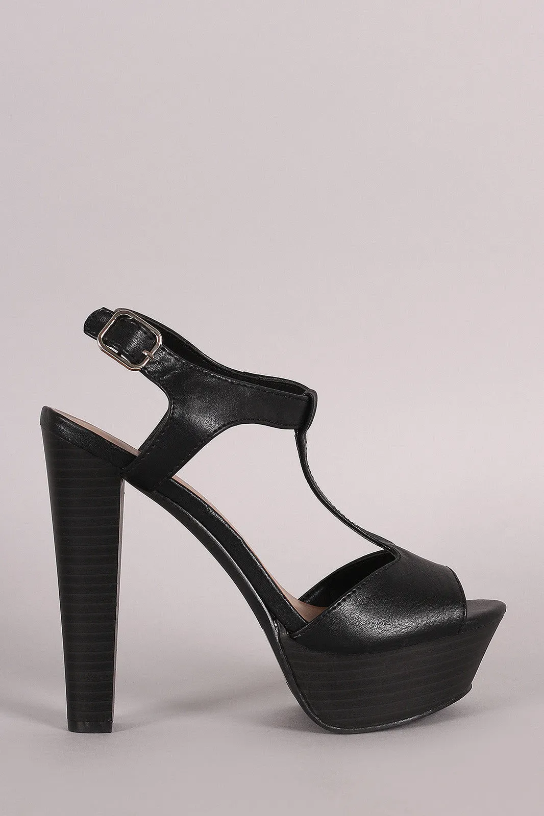 Breckelle T-Strap Platform Chunky Heel