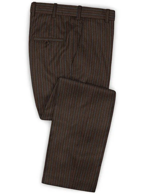 Caccioppoli Dapper Dandy Pinoza Brown Wool Pants