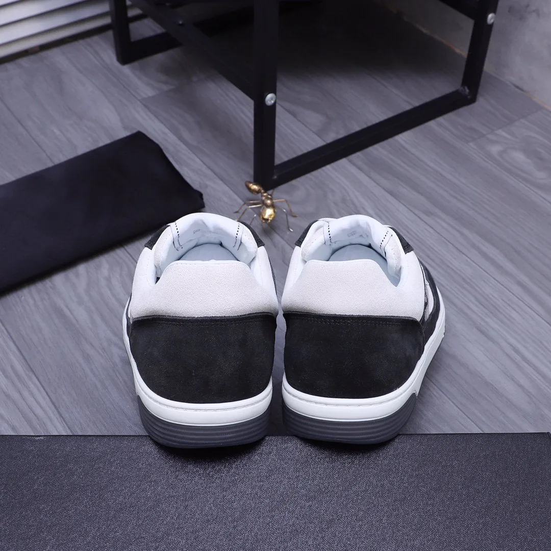 CC BLACK WHITE SUEDE LOW TOP SNEAKERS