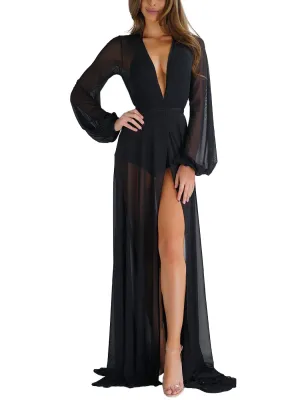 Chiffon Maxi Kimono Robe Bathing Suit Cover Up