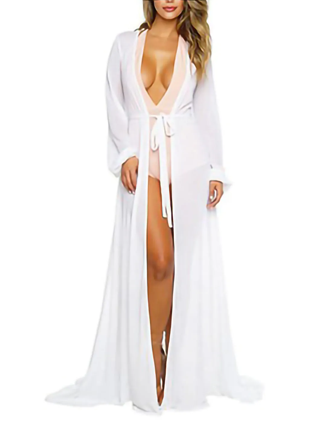 Chiffon Maxi Kimono Robe Bathing Suit Cover Up