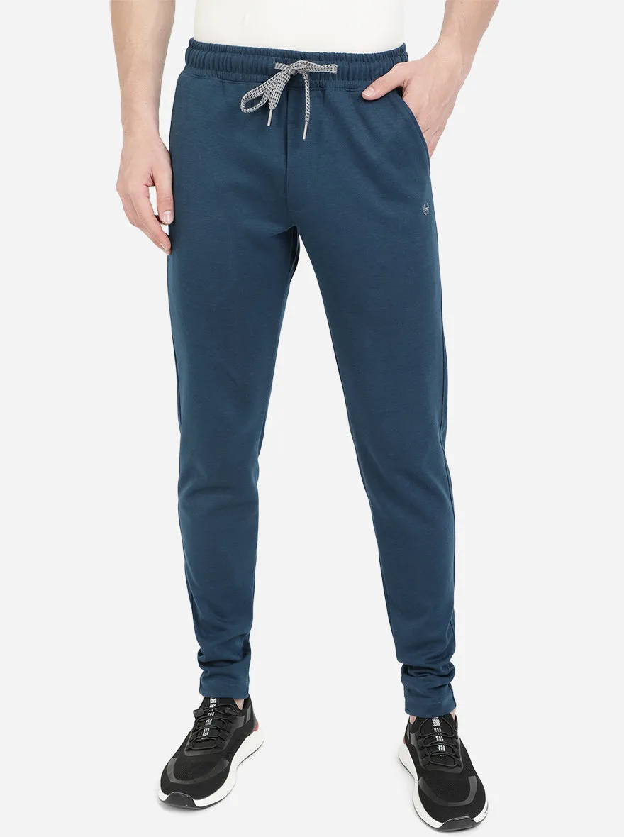 Colonial Blue Solid Regular Fit Track Pant | JadeBlue