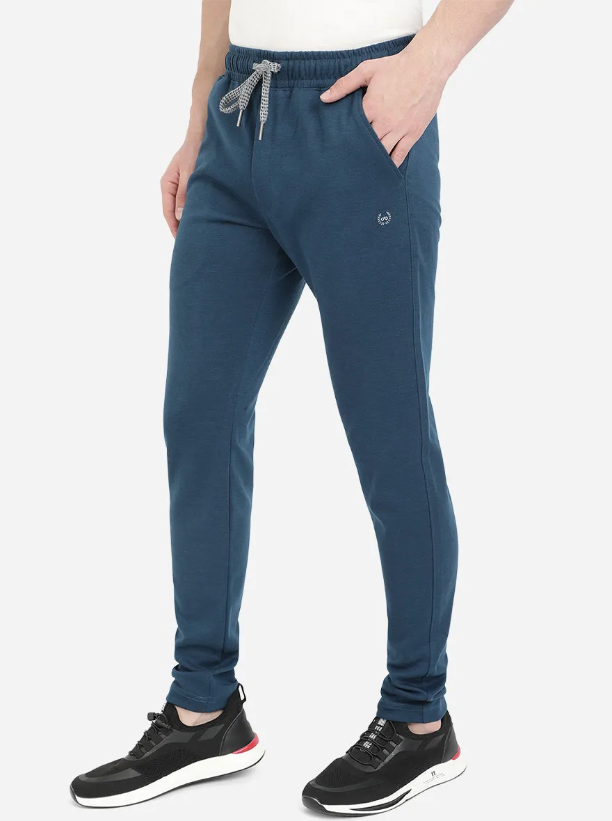 Colonial Blue Solid Regular Fit Track Pant | JadeBlue