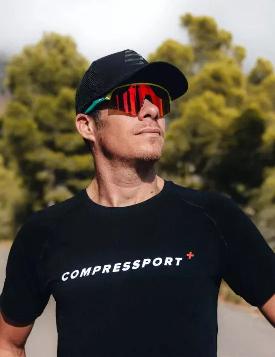 Compressport Unisex's Trucker Cap - Black/Black Refelctive