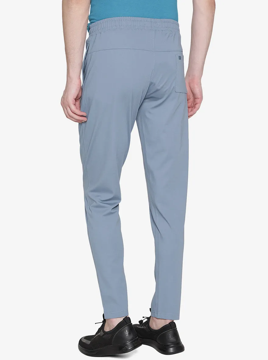 Cornet Blue Solid Slim Fit Track Pant | JadeBlue