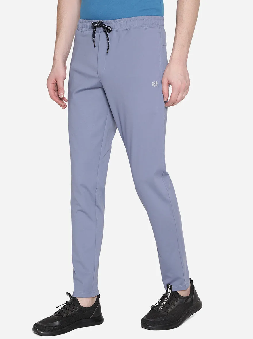 Cornet Blue Solid Slim Fit Track Pant | JadeBlue