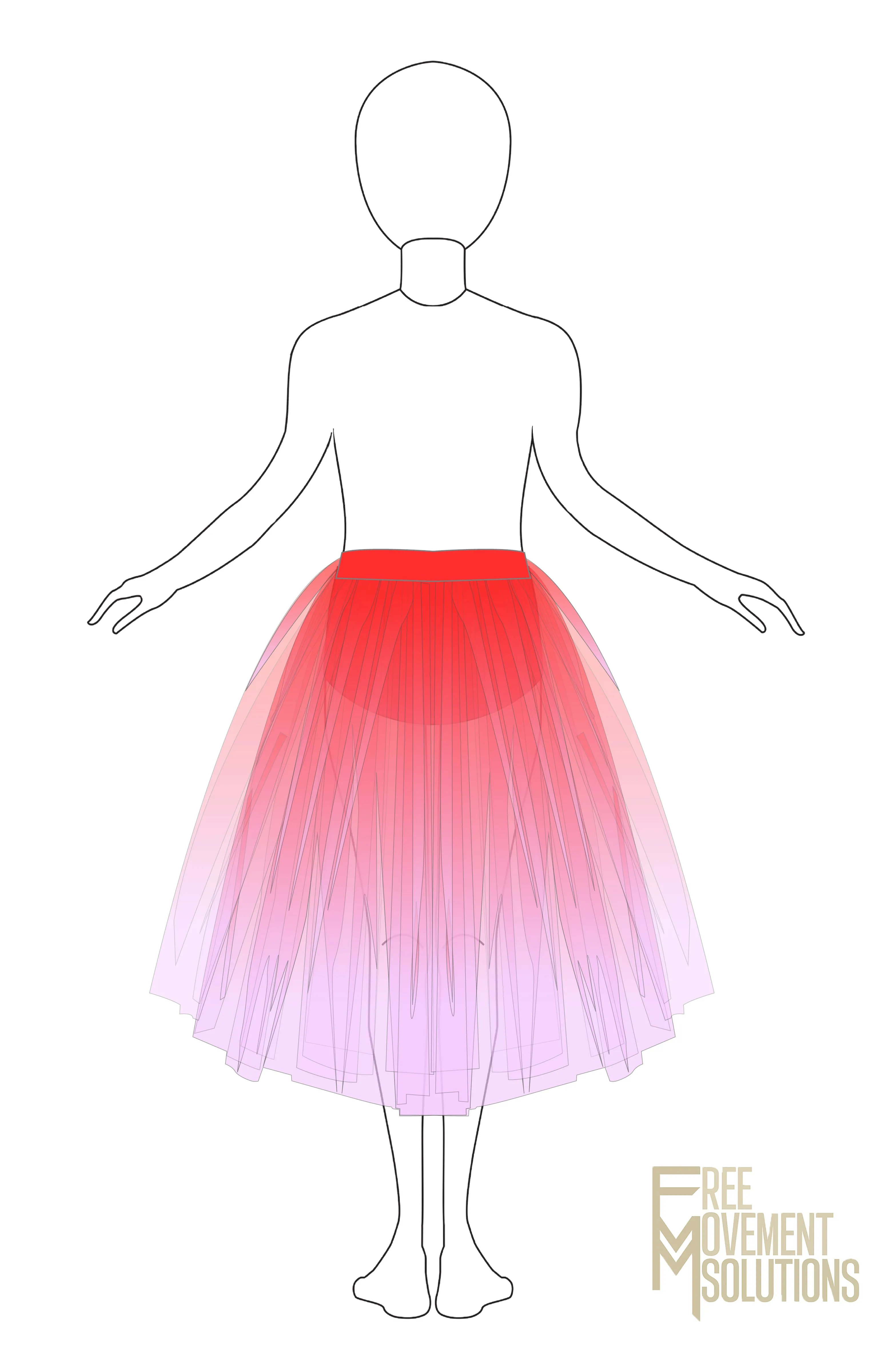 Couture Ombre Romantic Tutu with Briefs