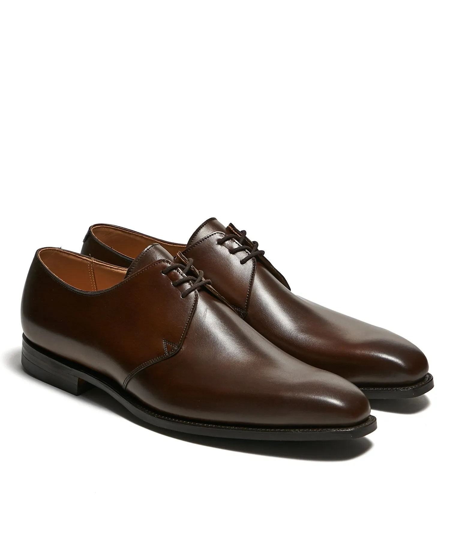 Crockett & Jones Highbury Plain Toe Shoe in Brown Calf