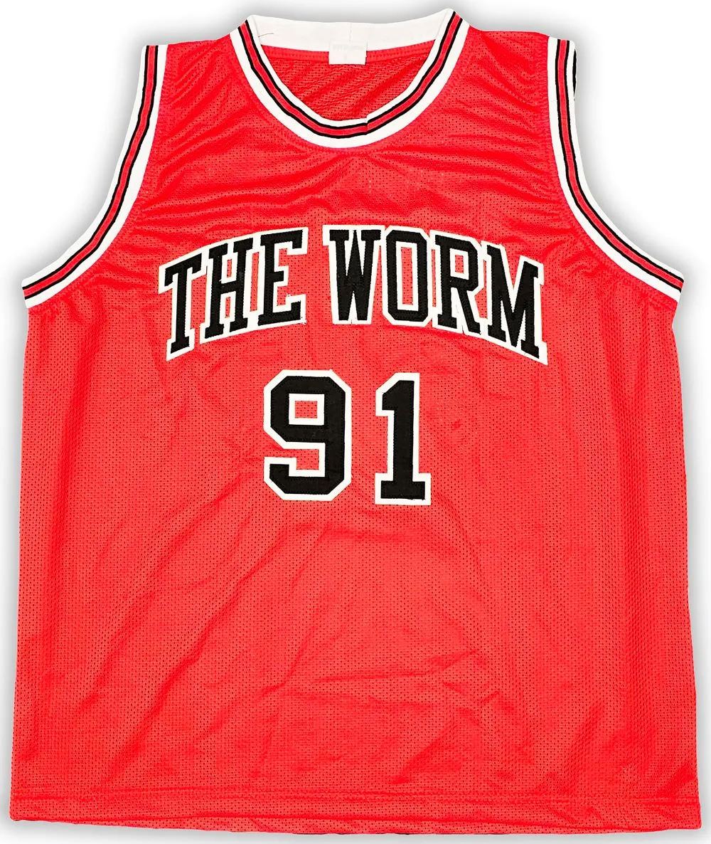 Dennis Rodman Chicago Signed Red Basketball Jersey JSA