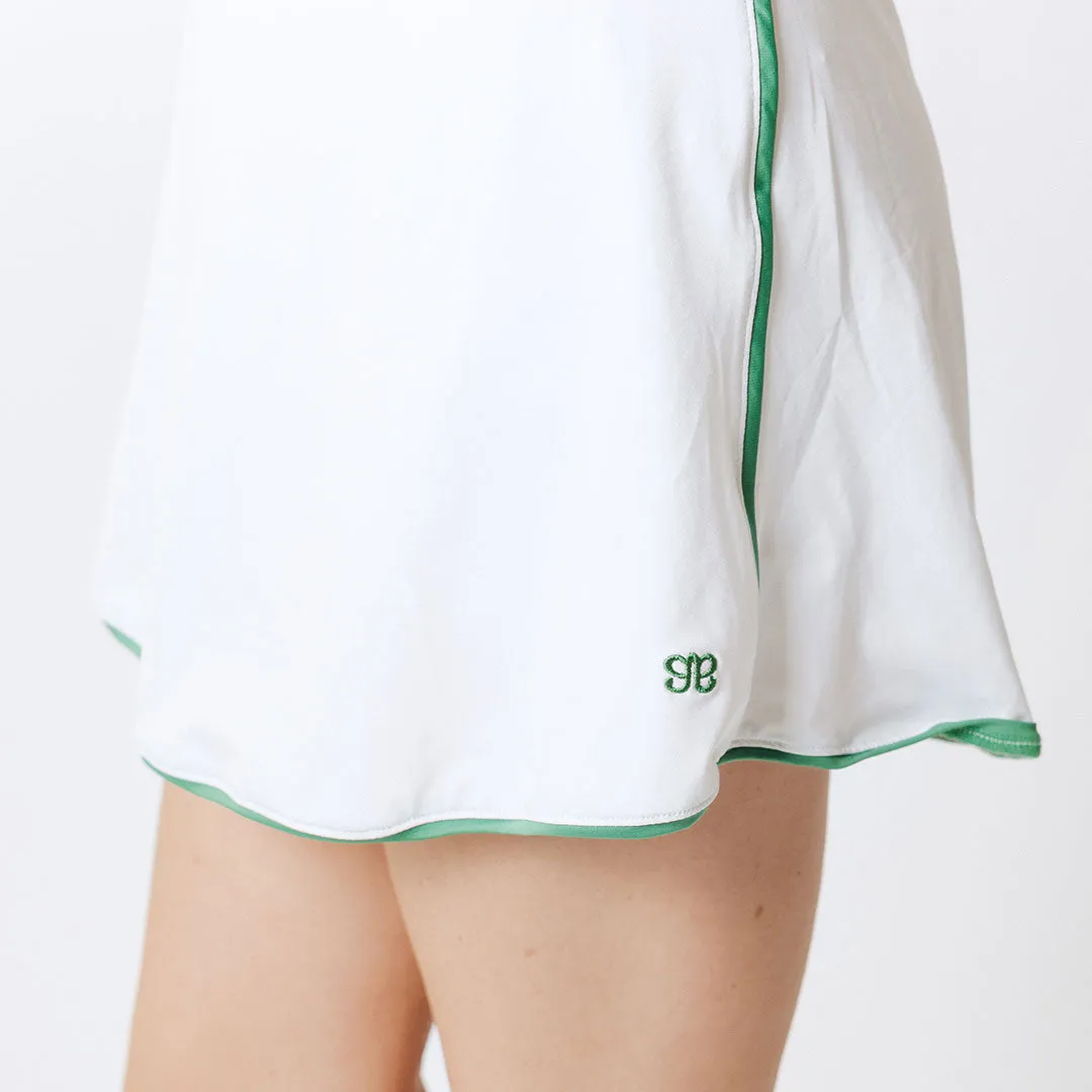 Doubles Tennis Dress, White/Green