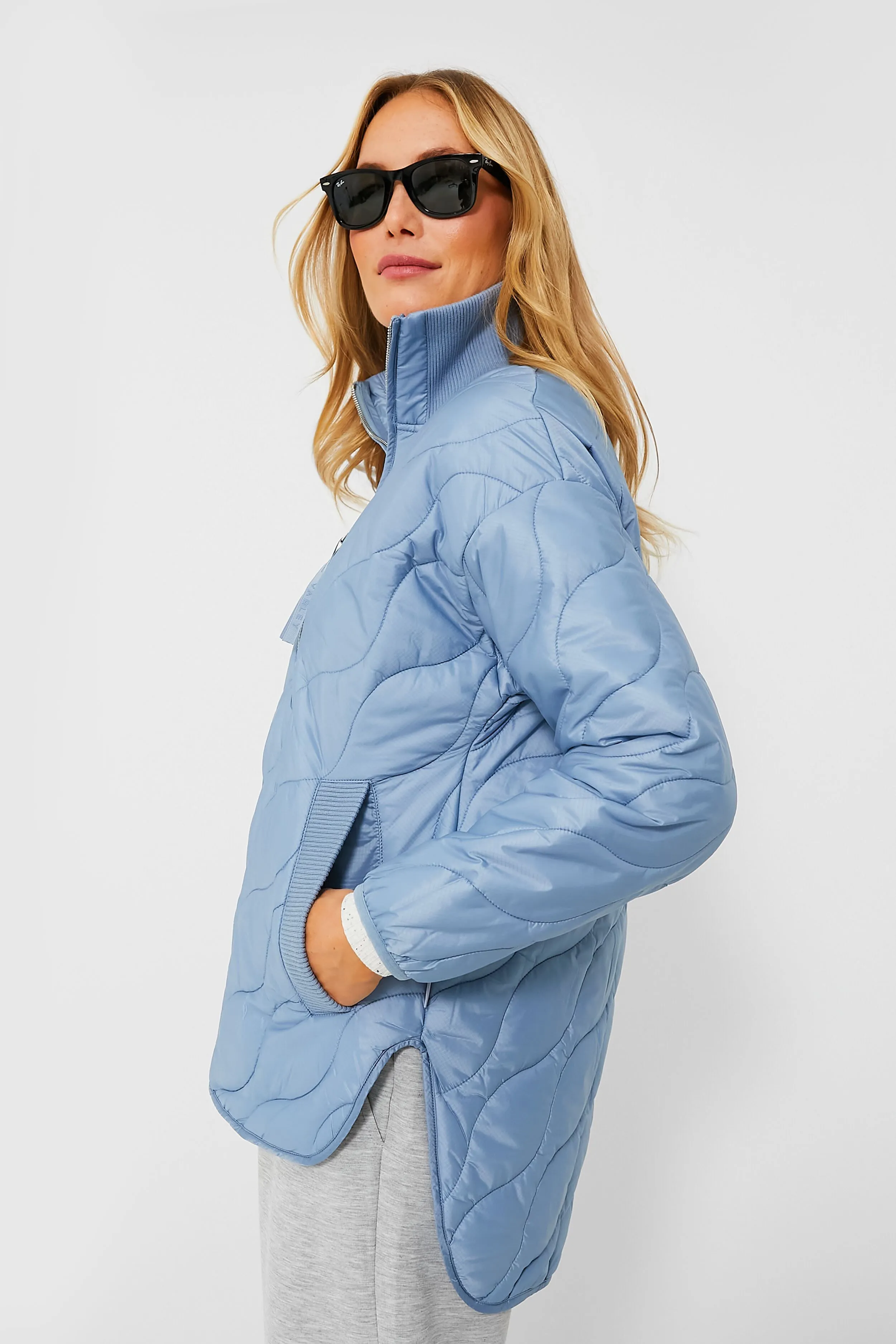 Dusty Blue Danea Quilt Jacket