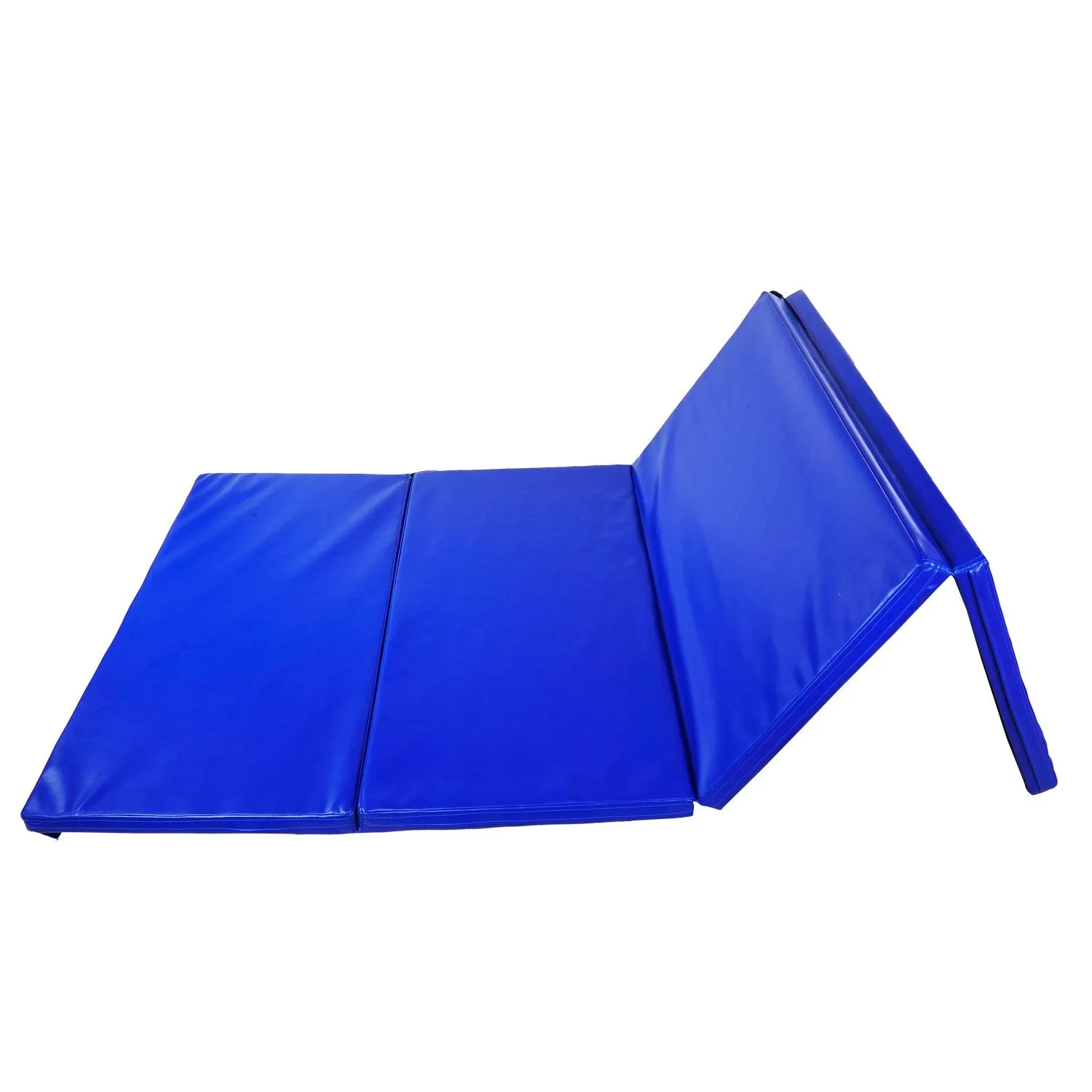 EASYCOMFORT Tappetino Fitness Pieghevole 4 Pannelli in EPE Blu 245x115x5cm