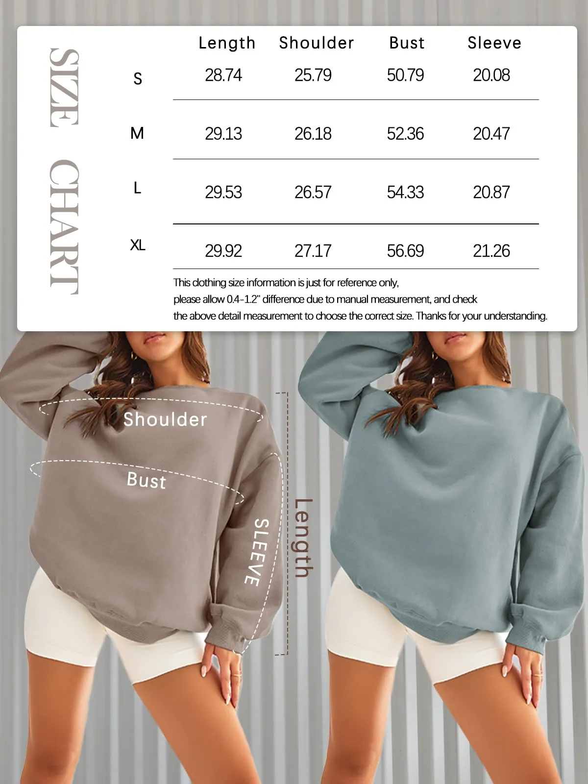 EFAN Sweatshirts Hoodies for Women Oversized Sweaters Fall Outfits Clothes 2024 Crew Neck Pullover Tops Loose Winter Fashion Lightpurple