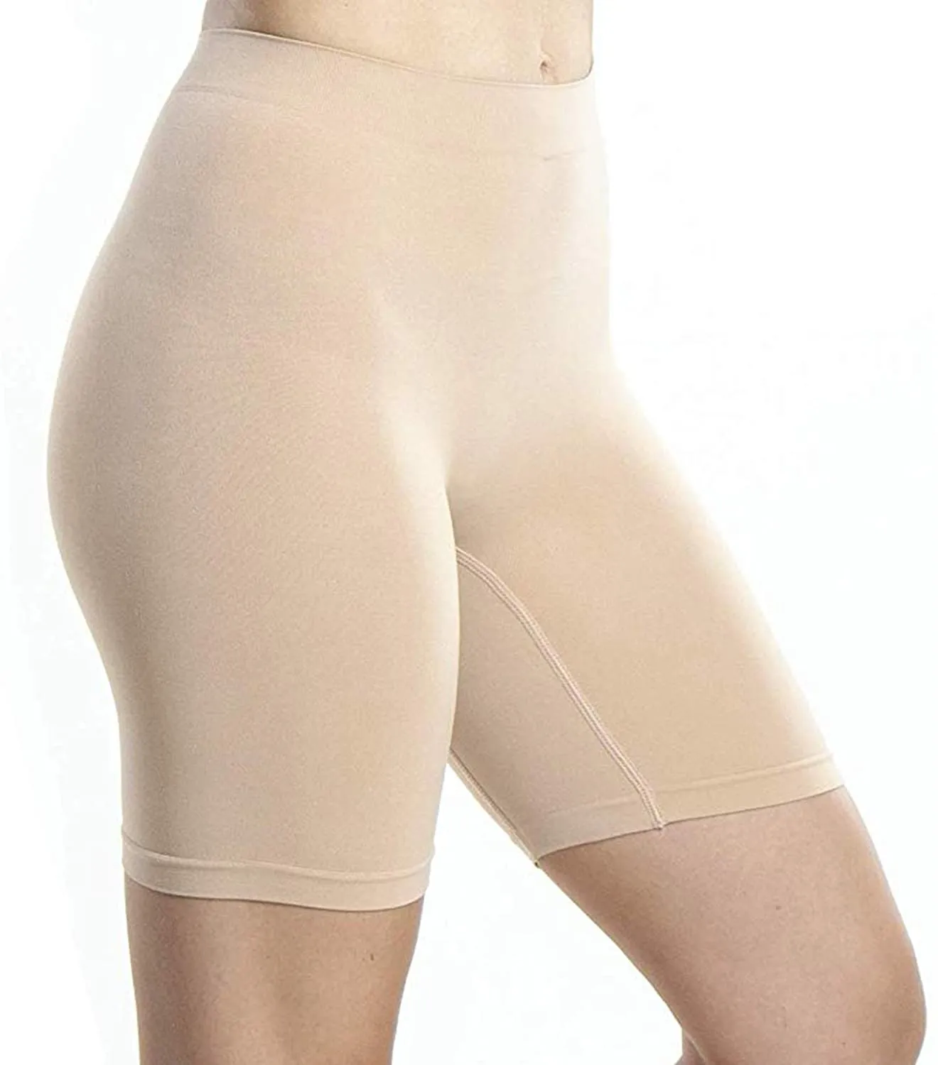 Emprella Nude Slip Shorts for Under Dresses, 4 Pack Womens Seamless Bike Short