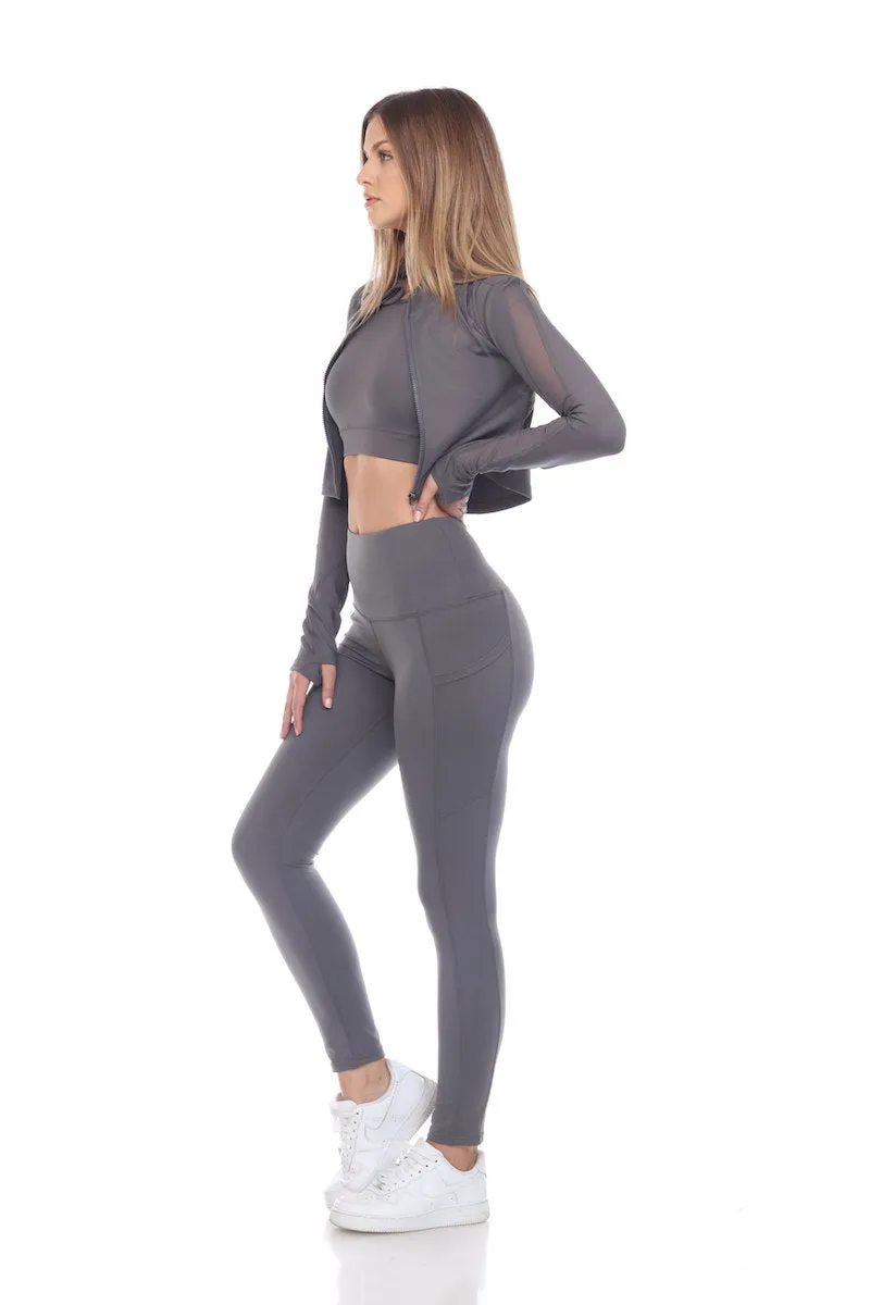 Fitwear Thank You For Pockets Legging 6005 Charcoal