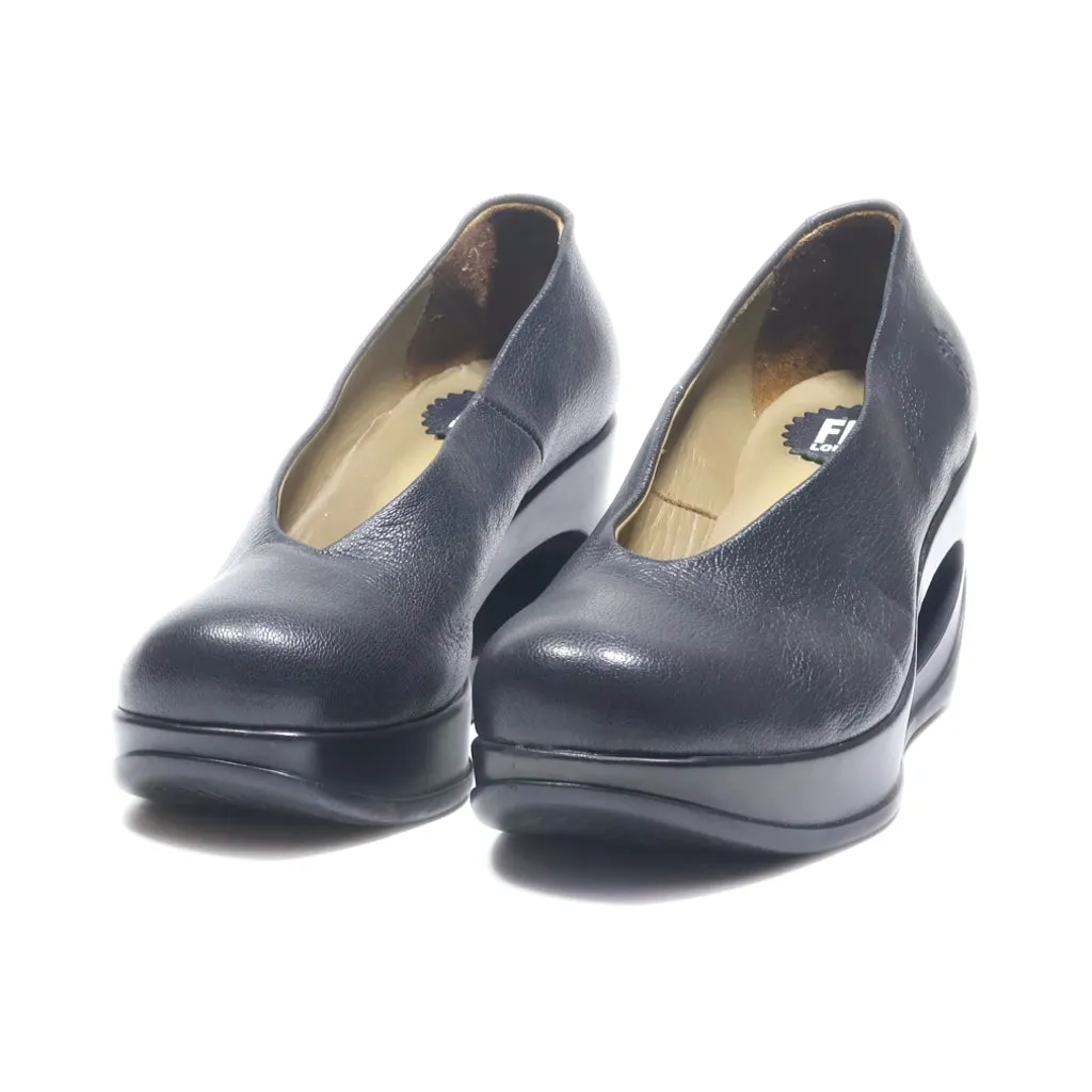 Fly London Wedge Shoes Leather Black Colour For Women