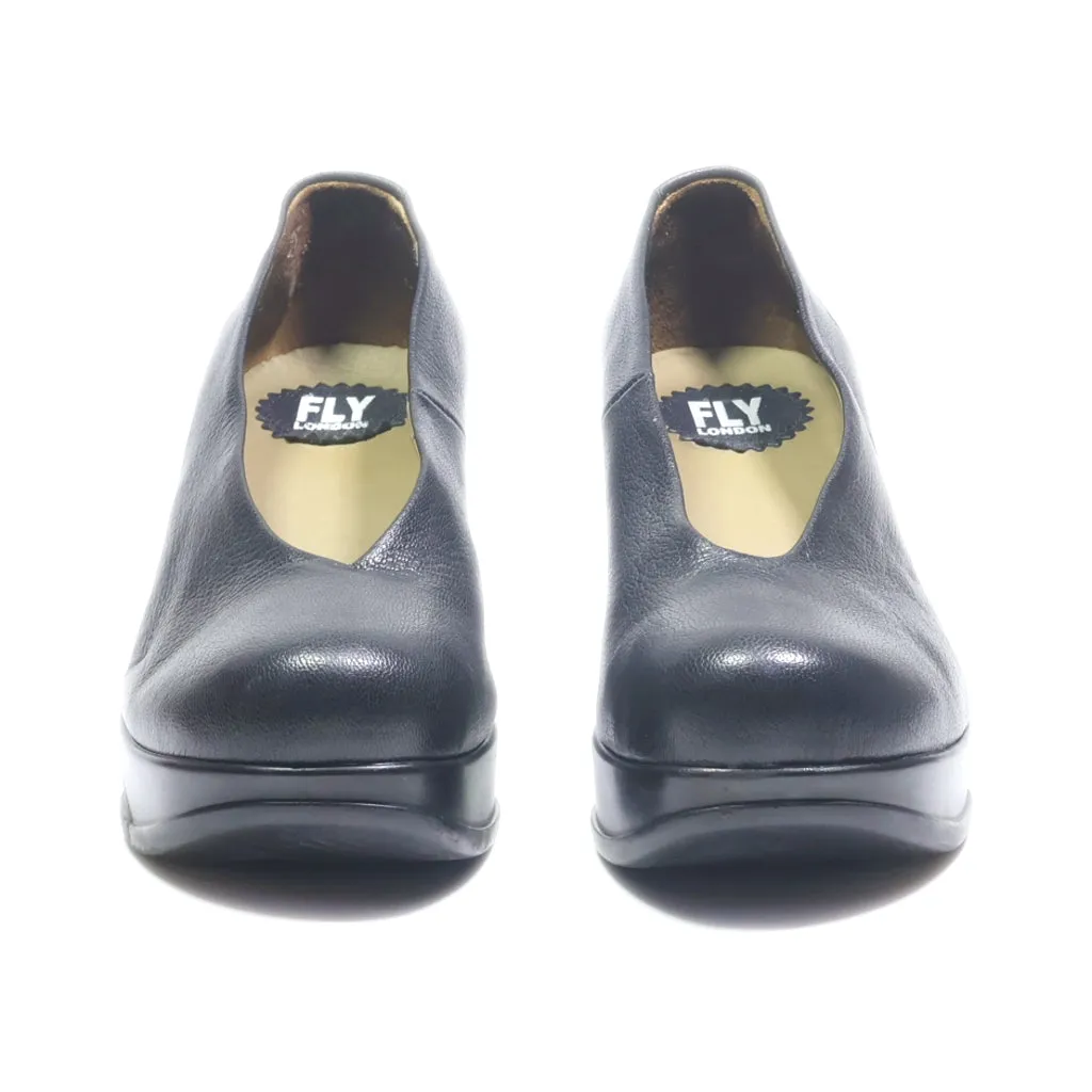 Fly London Wedge Shoes Leather Black Colour For Women