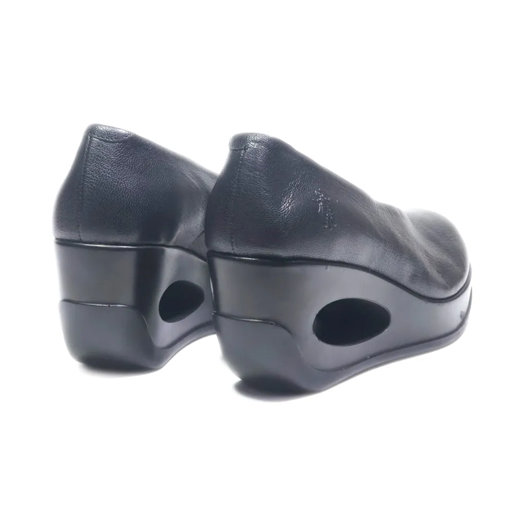 Fly London Wedge Shoes Leather Black Colour For Women