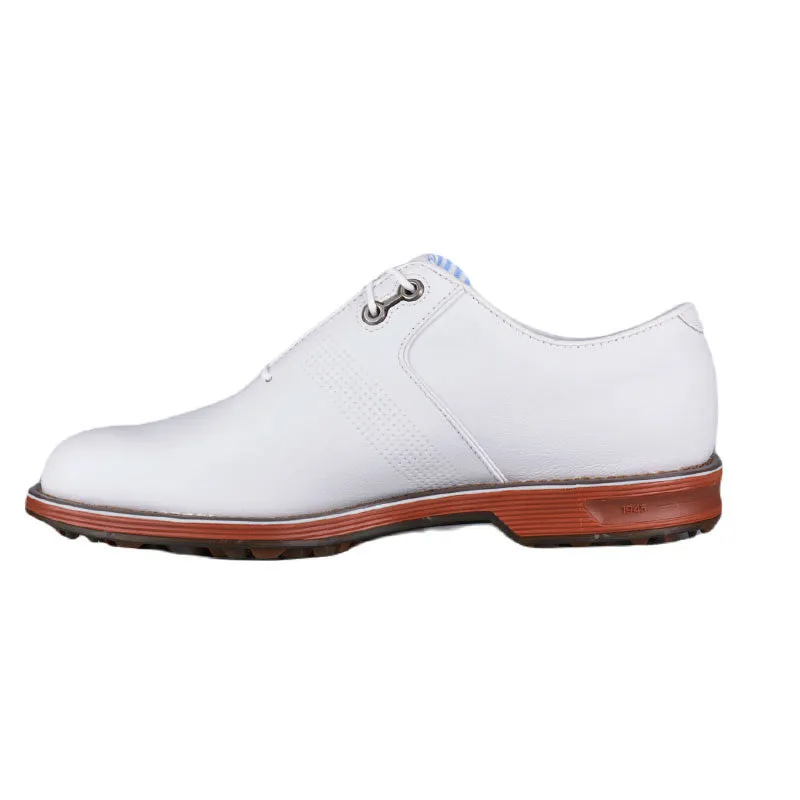 FOOTJOY Premiere Series Flint Men's Spikeless Shoes (White/Brown/Red)