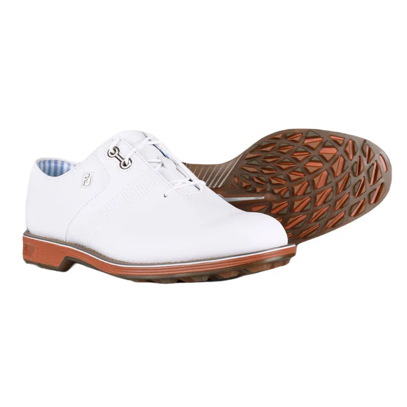 FOOTJOY Premiere Series Flint Men's Spikeless Shoes (White/Brown/Red)