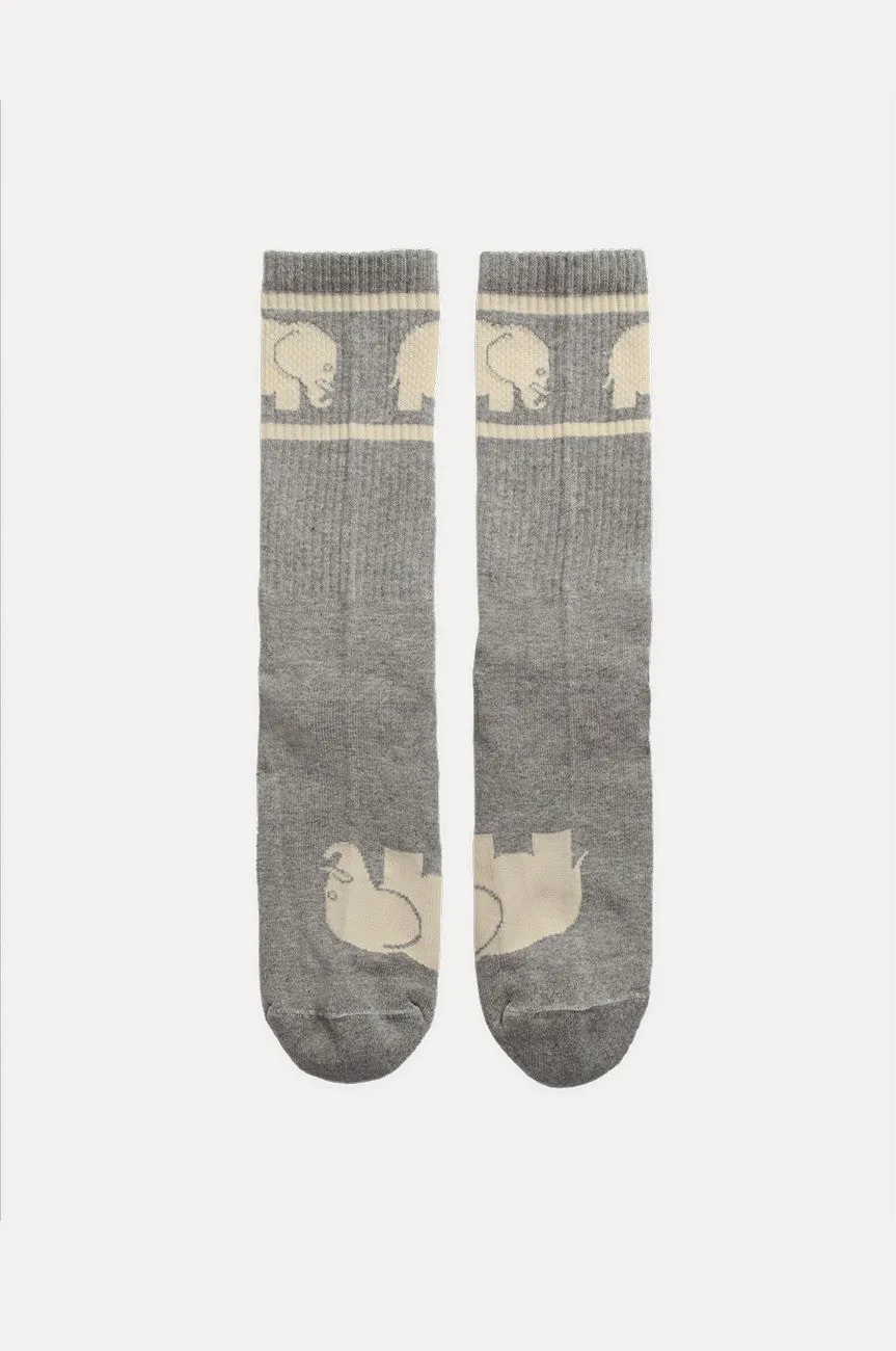 Grey Organic Cotton Athletic Socks