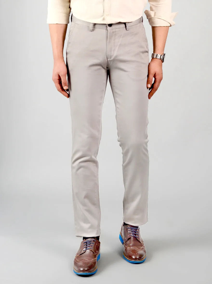 Grey Self Design Slim Fit Chinos | JadeBlue