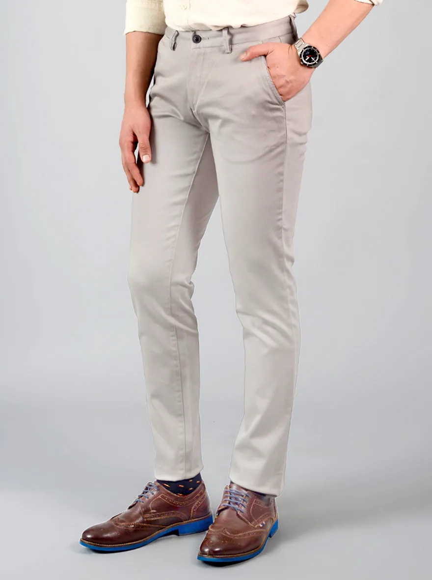 Grey Self Design Slim Fit Chinos | JadeBlue