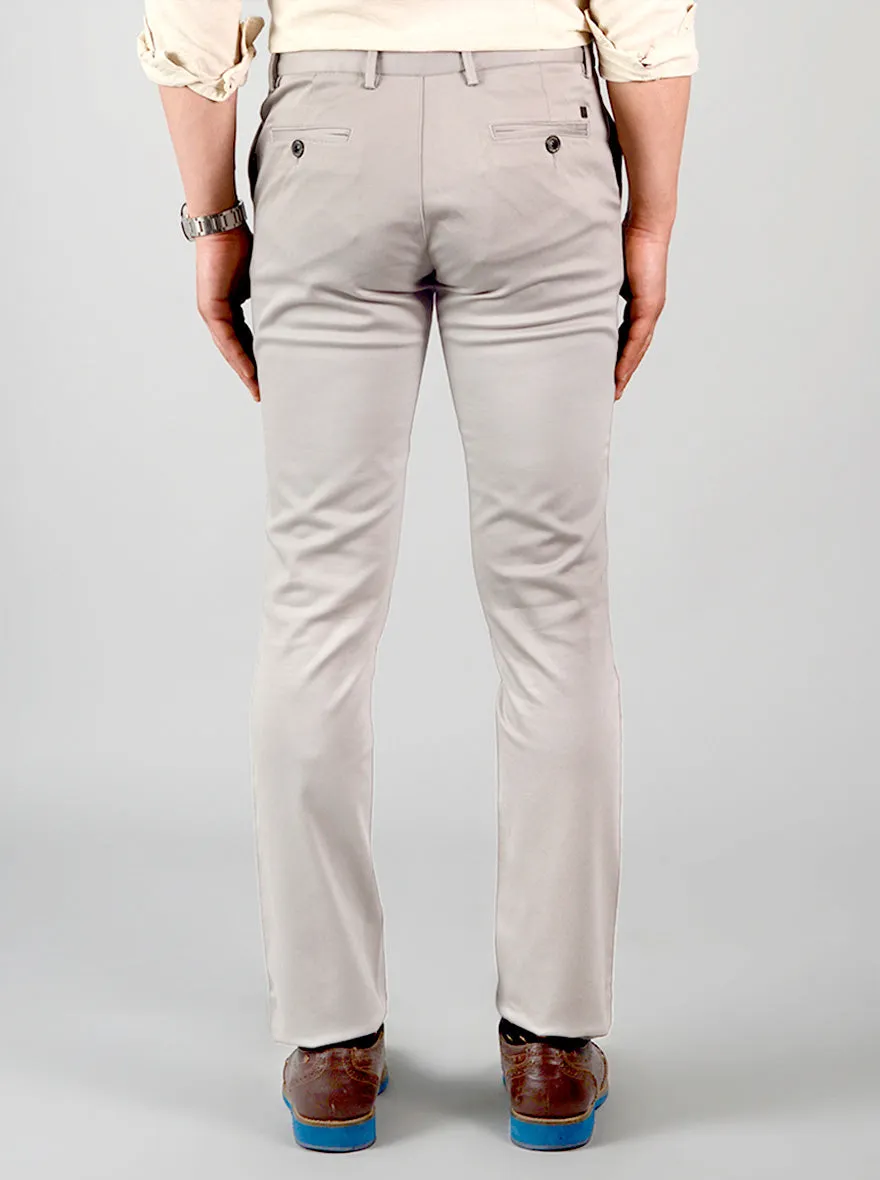 Grey Self Design Slim Fit Chinos | JadeBlue