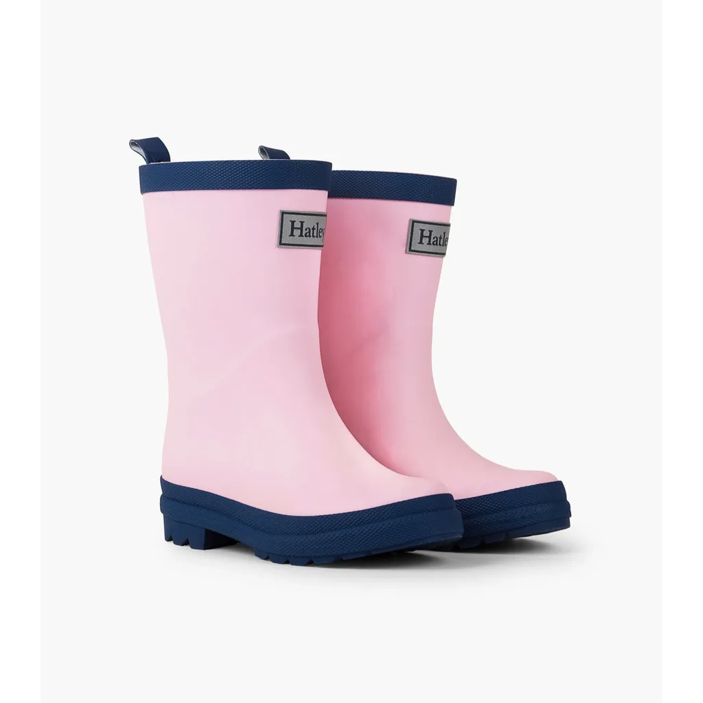 Hatley Pink & Navy Matte Rain Boots (Toddler/Little Kid/Big Kid)