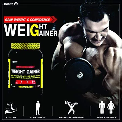 Healthvit Fitness Weight Gainer, Chocolate Flavour 1.5kg / 3.3 lbs