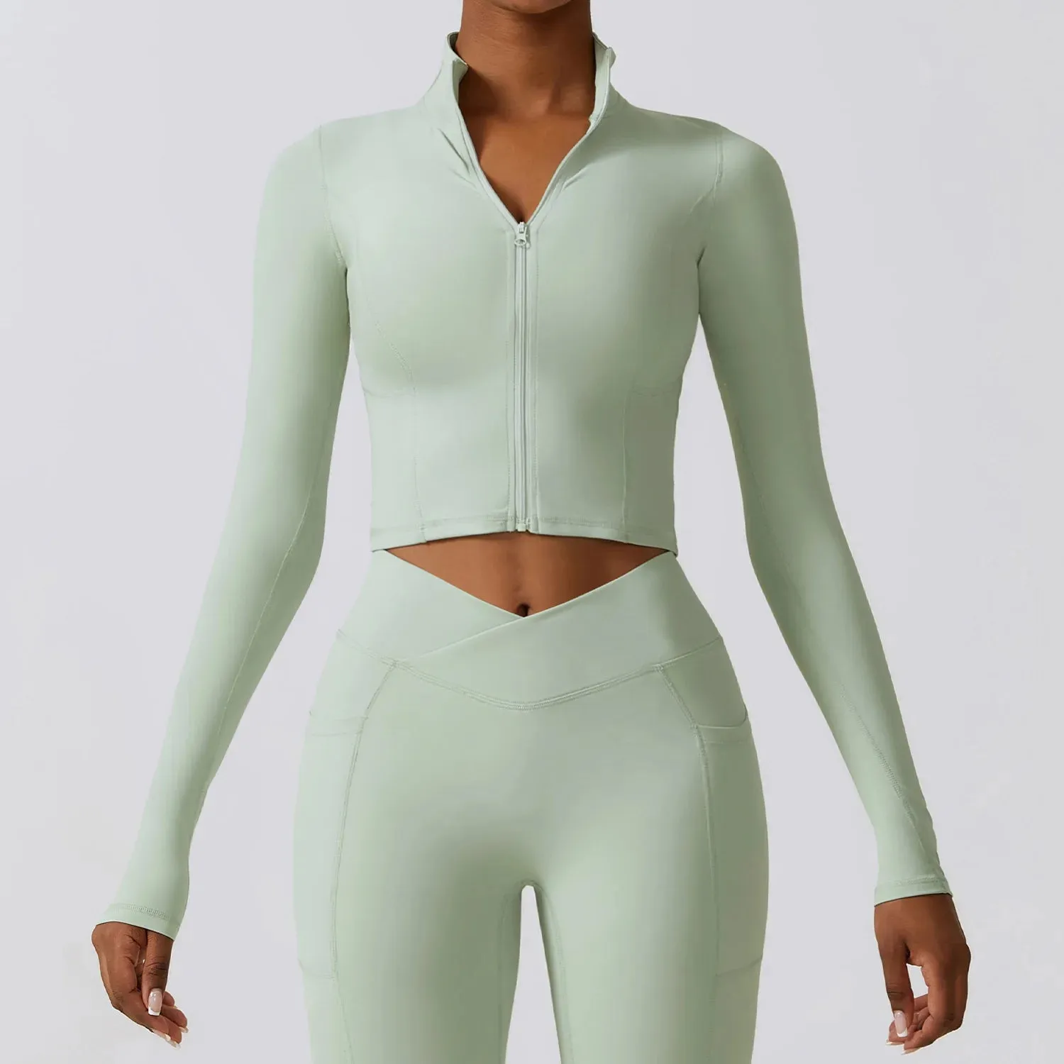 High Elastic Crop Top Yoga Suit