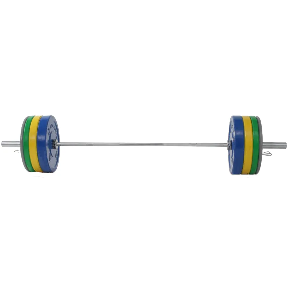 Hit Fitness 120kg Coloured Bumper Plates Athletic Weight Set