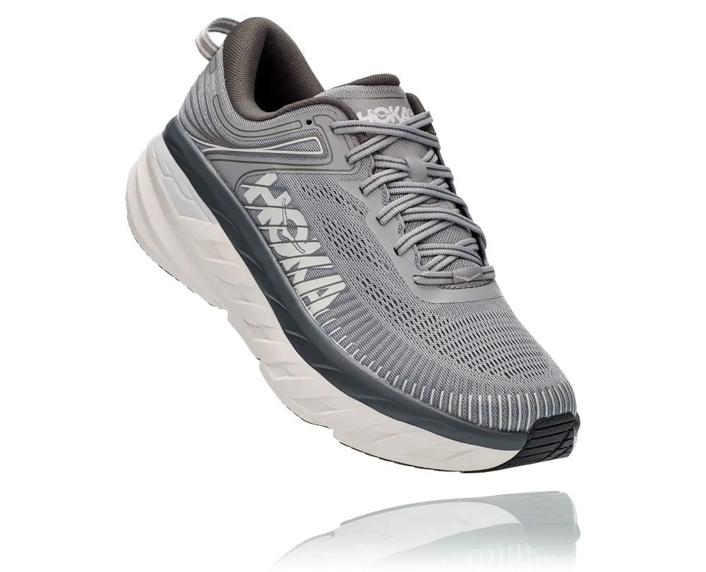 'HOKA' Men's Bondi 7 - Wild Dove / Dark Shadow (Extra Wide)